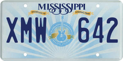 MS license plate XMW642