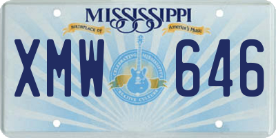 MS license plate XMW646
