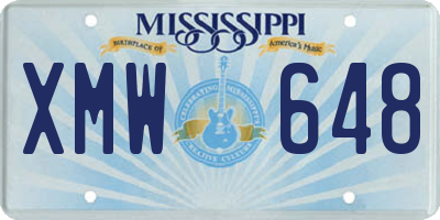 MS license plate XMW648
