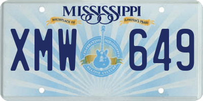 MS license plate XMW649