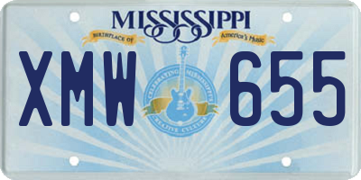 MS license plate XMW655