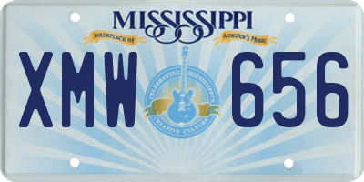 MS license plate XMW656