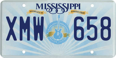 MS license plate XMW658