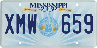 MS license plate XMW659