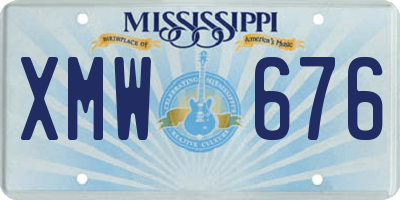 MS license plate XMW676