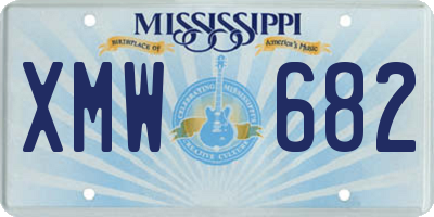 MS license plate XMW682