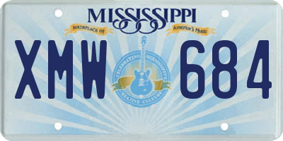 MS license plate XMW684