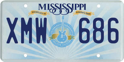 MS license plate XMW686