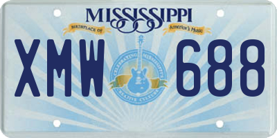 MS license plate XMW688