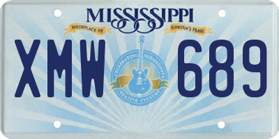 MS license plate XMW689
