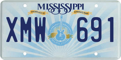 MS license plate XMW691