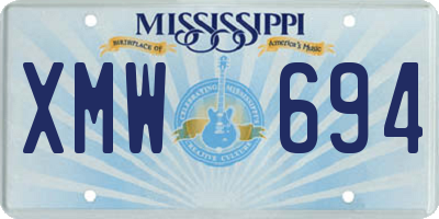 MS license plate XMW694