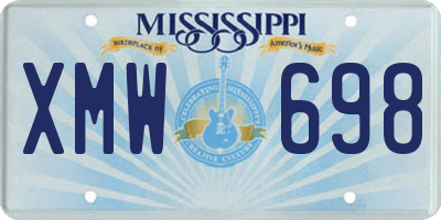 MS license plate XMW698