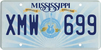MS license plate XMW699