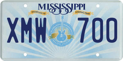 MS license plate XMW700