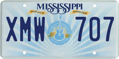MS license plate XMW707