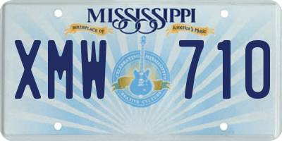 MS license plate XMW710