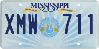 MS license plate XMW711