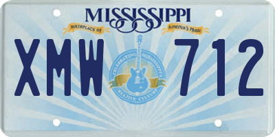 MS license plate XMW712