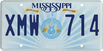 MS license plate XMW714