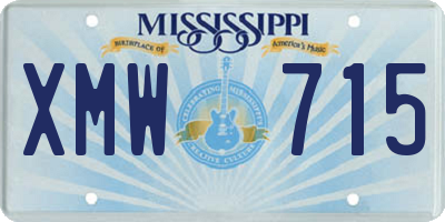 MS license plate XMW715