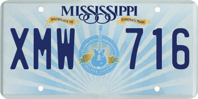 MS license plate XMW716