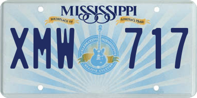 MS license plate XMW717