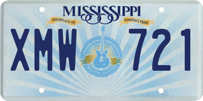 MS license plate XMW721