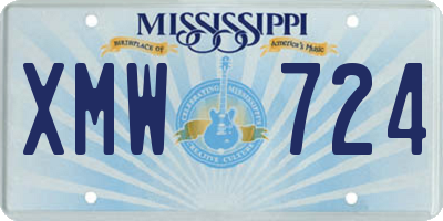 MS license plate XMW724