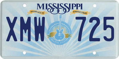 MS license plate XMW725