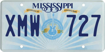 MS license plate XMW727