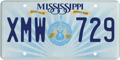 MS license plate XMW729