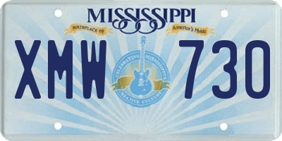 MS license plate XMW730