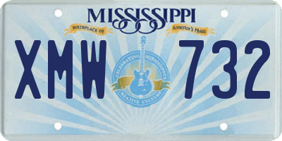 MS license plate XMW732