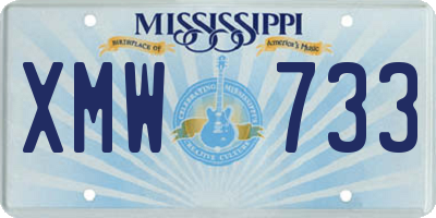MS license plate XMW733