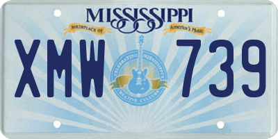 MS license plate XMW739