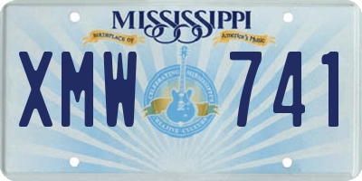 MS license plate XMW741