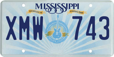 MS license plate XMW743