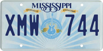MS license plate XMW744