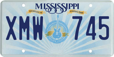 MS license plate XMW745