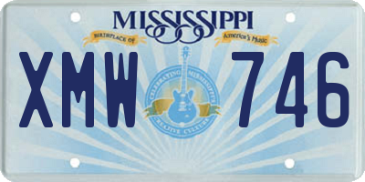 MS license plate XMW746
