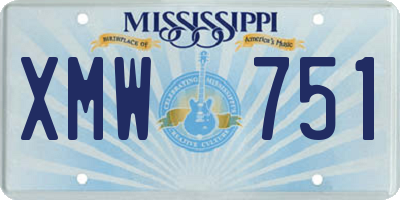 MS license plate XMW751