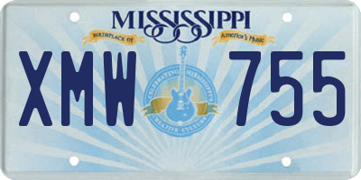 MS license plate XMW755