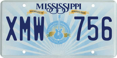 MS license plate XMW756