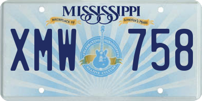 MS license plate XMW758