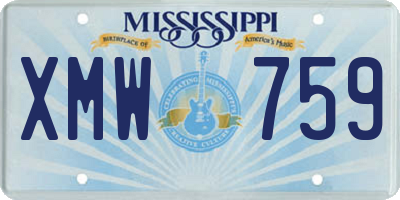 MS license plate XMW759
