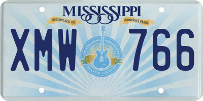 MS license plate XMW766