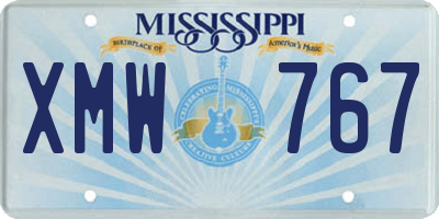 MS license plate XMW767
