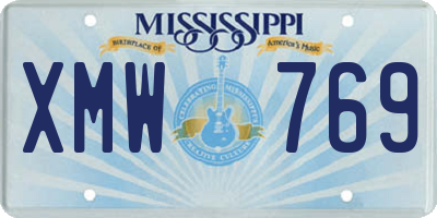 MS license plate XMW769