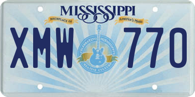 MS license plate XMW770